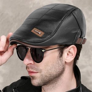 Nouveau béret en cuir tendance