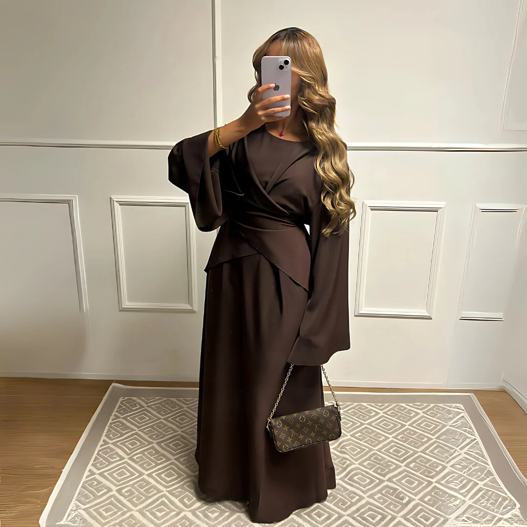 Abaya fluide à manches papillon – Image 9