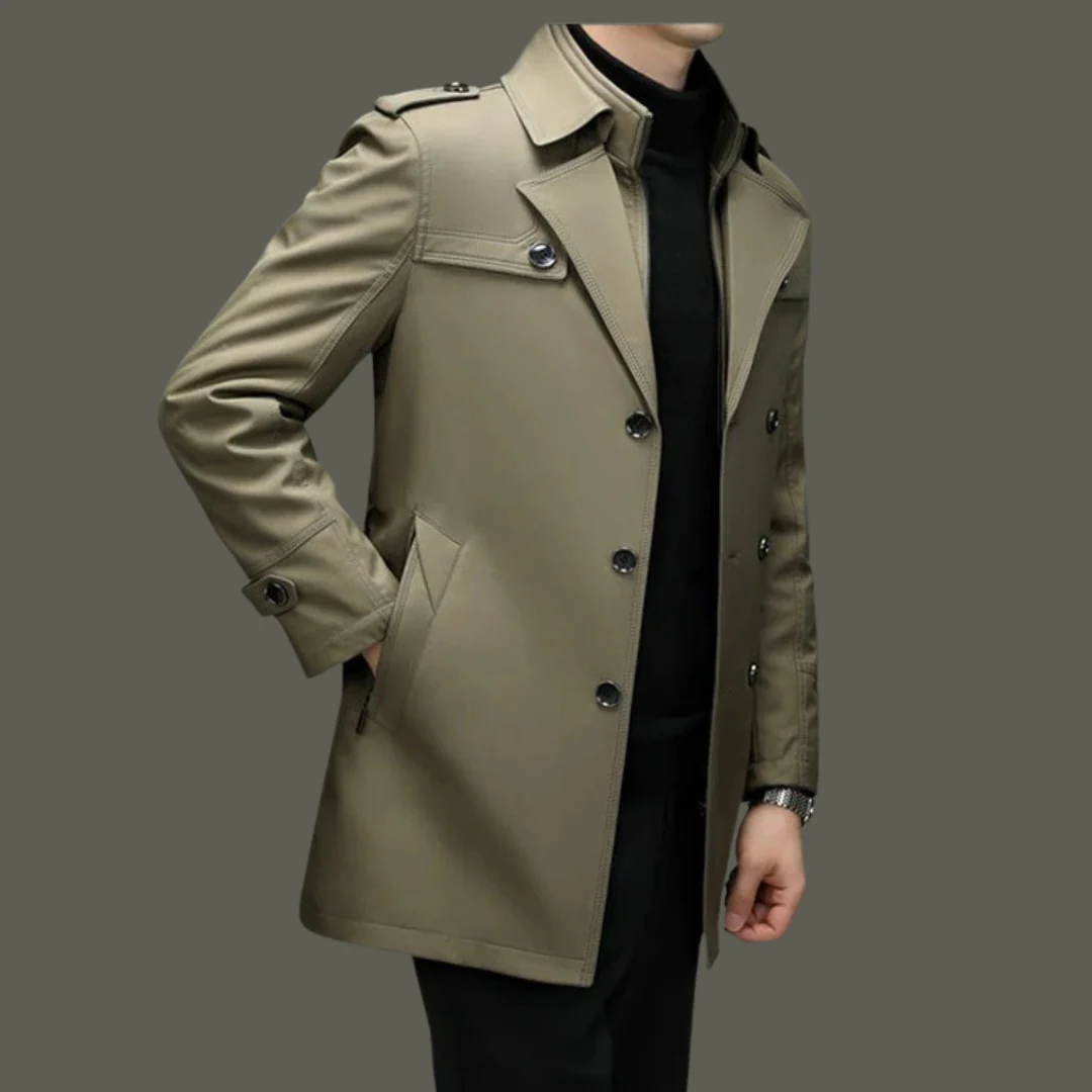 Trench-coat mi-long pour homme avec doublure amovible – Image 6