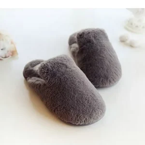 Chaussons Fourrure Gris
