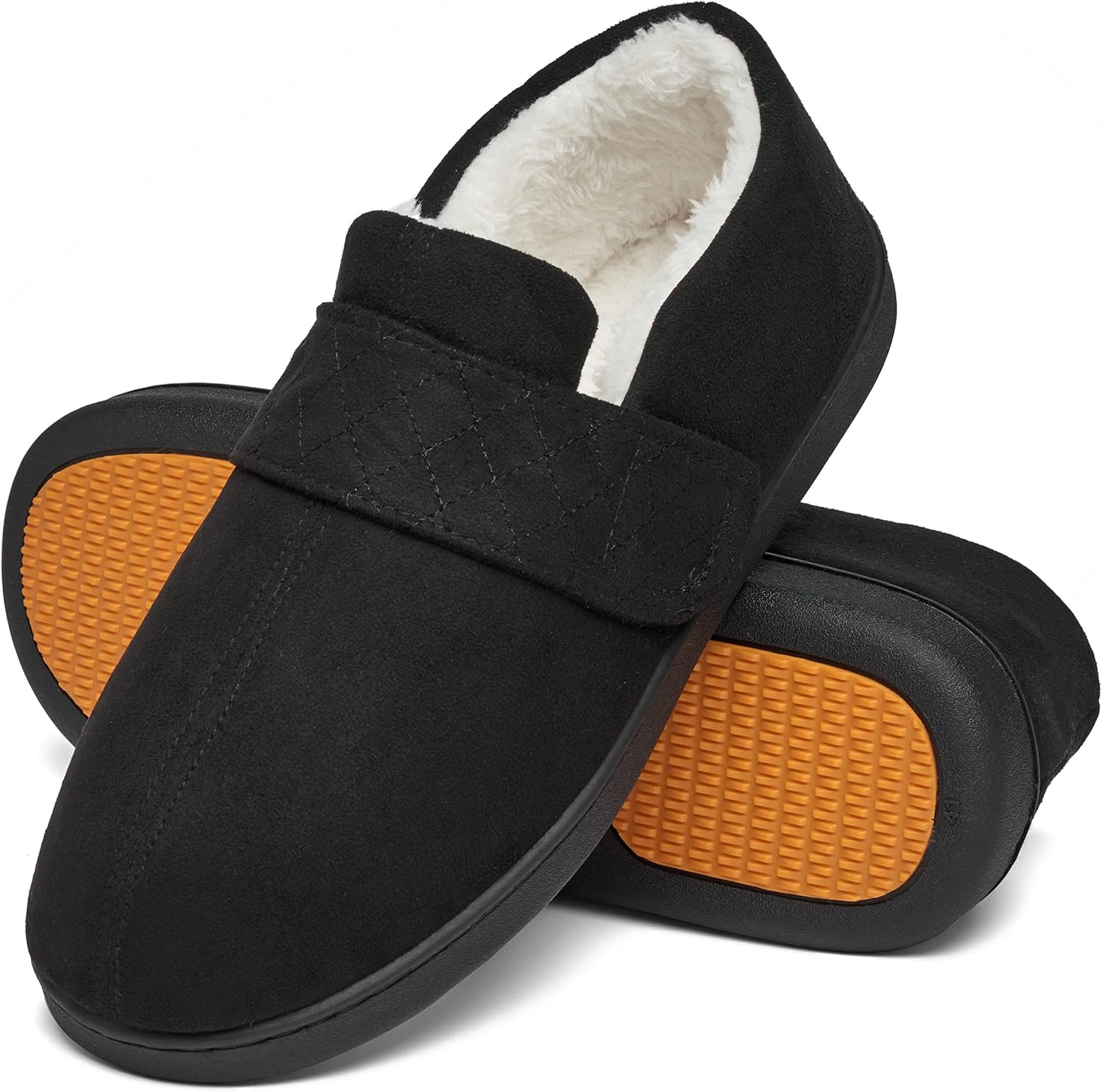 Chausson homme hiver très chaud, couleur noir, Mémoire de forme