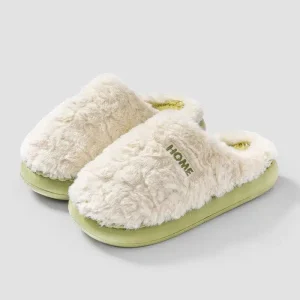 Pantoufle Fourrure Verte