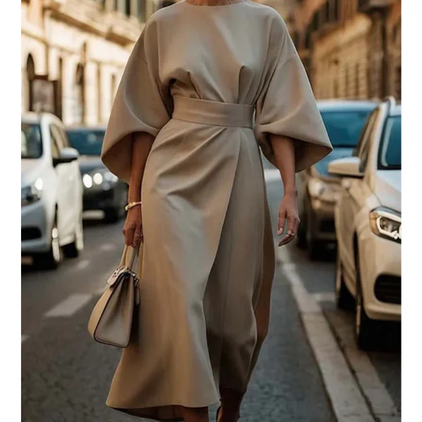 Louise – Robe élégante à manches lanterne – Image 2