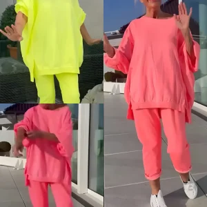 Ensemble loungewear femme – Pull & pantalon raccourci