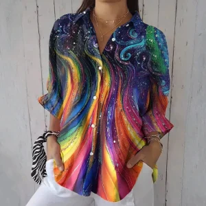 Chemisier multicolore à dégradé