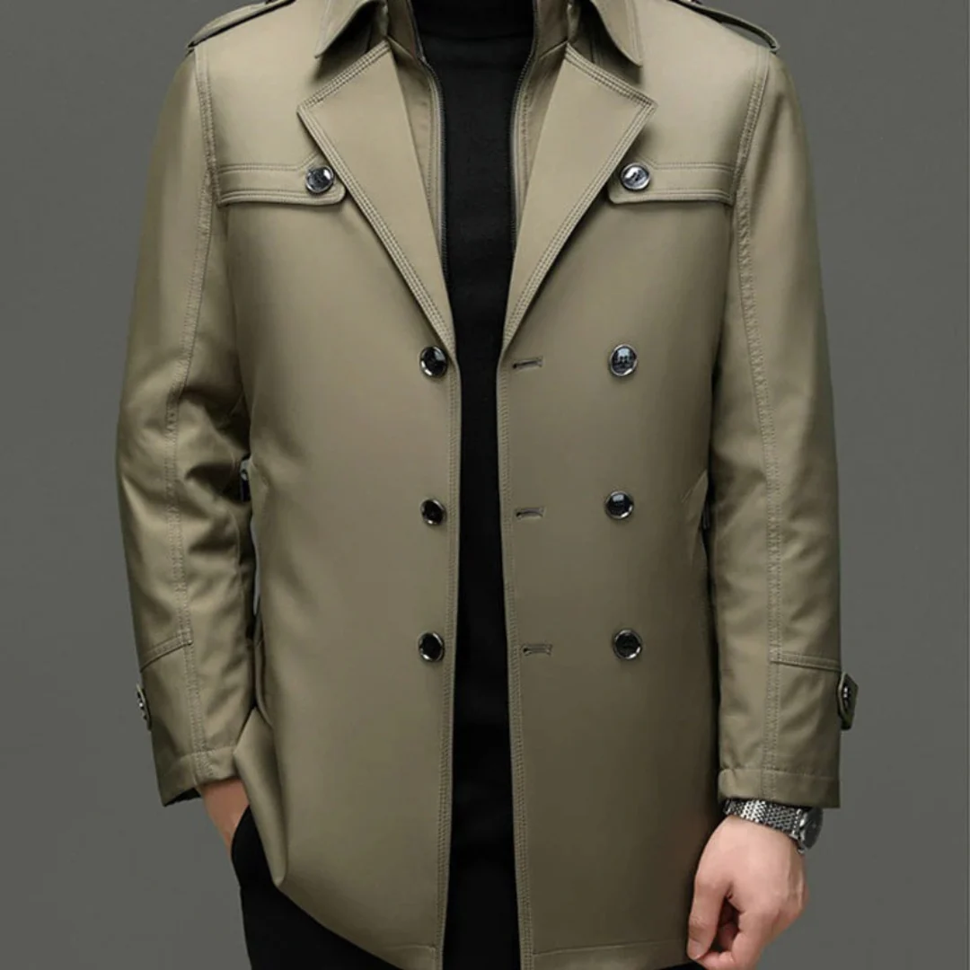 Trench-coat mi-long pour homme avec doublure amovible – Image 3