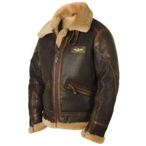 Blouson aviateur en cuir véritable