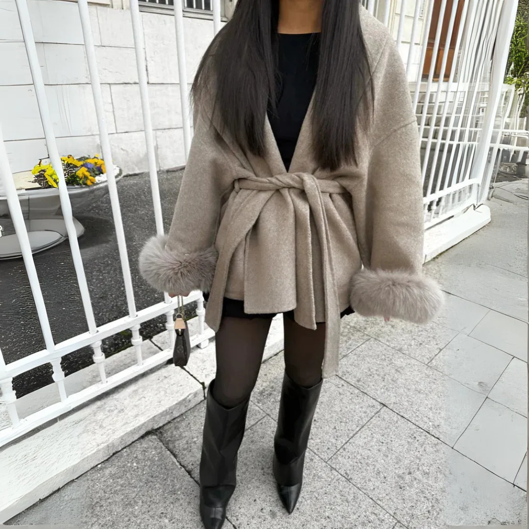 Cardigan ceinturé en maille douce