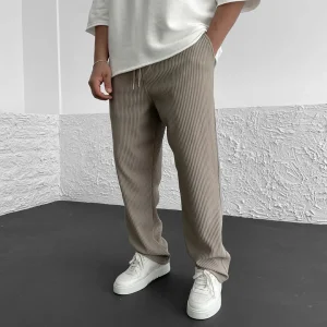 Pantalon Côtelé Taille Élastique