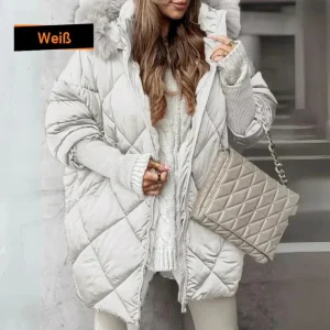 Manteau d’hiver pour femme avec capuche en fausse fourrure