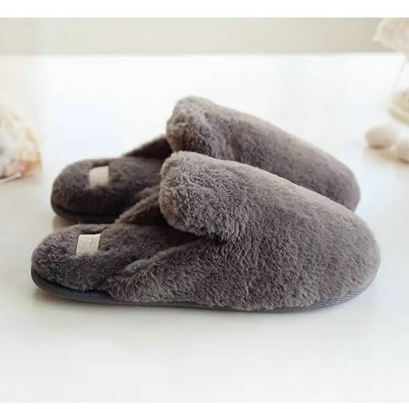 Chaussons Fourrure Gris – Image 3