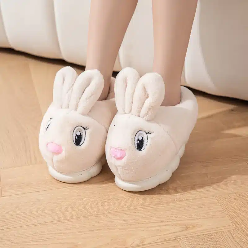 Pantoufles Lapin Kawaii Nez Rose – Image 3