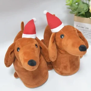 Pantoufles Teckel Noël
