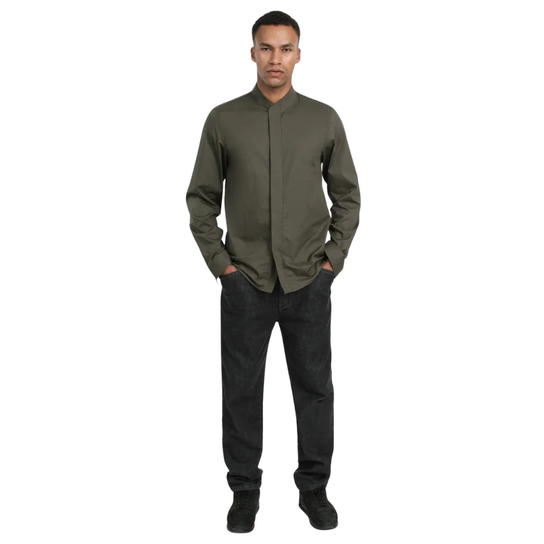 Chemise à col origami en popeline – Image 2