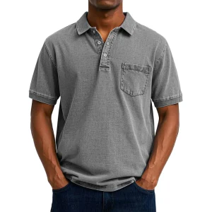 Chemise Polo Vintage Décontractée pour Homme