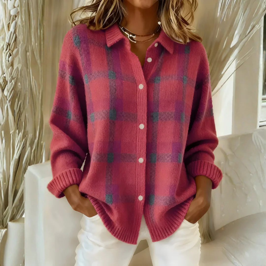 Cardigan Douillet À Carreaux – Image 3