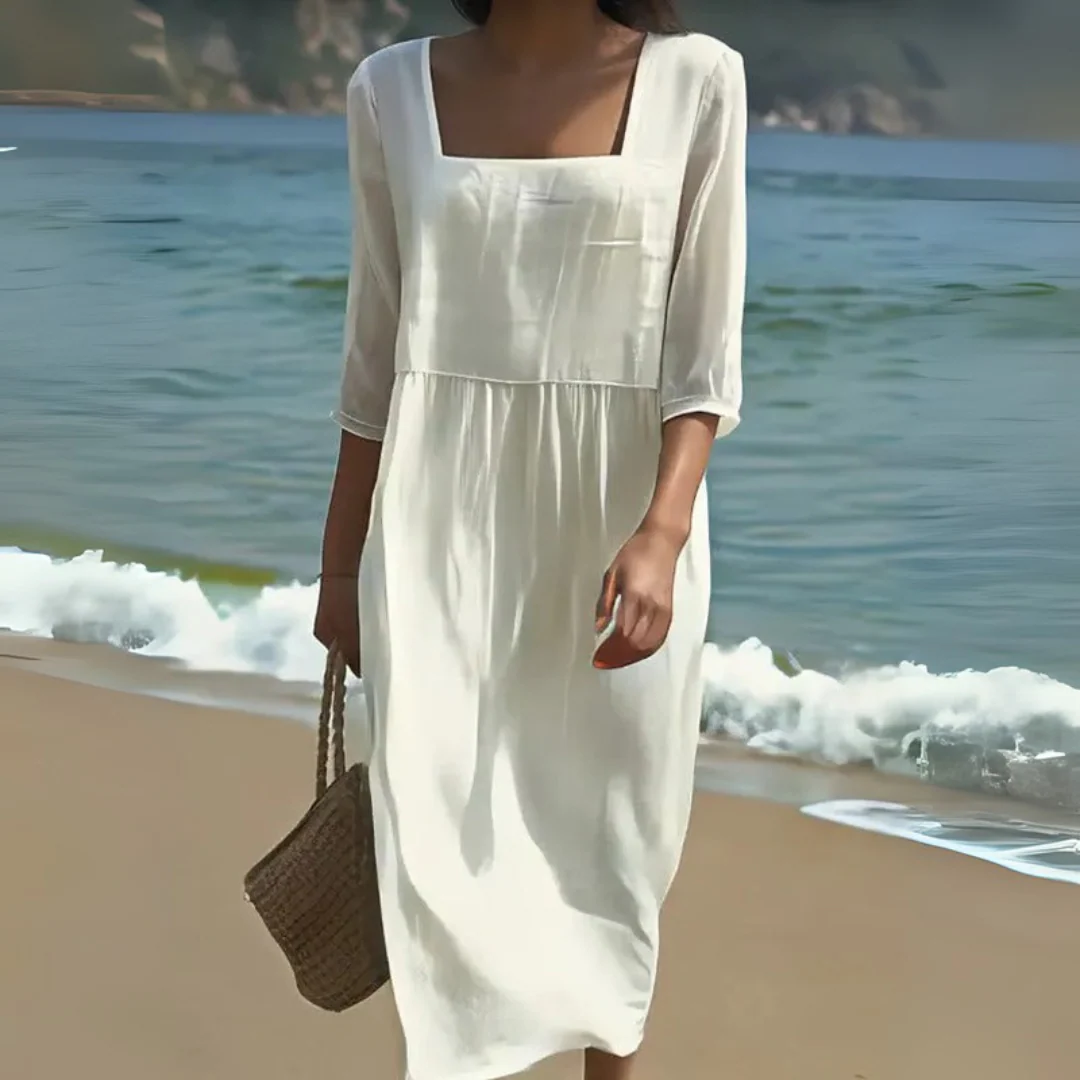 Robe longue bohème à smocks – Image 2