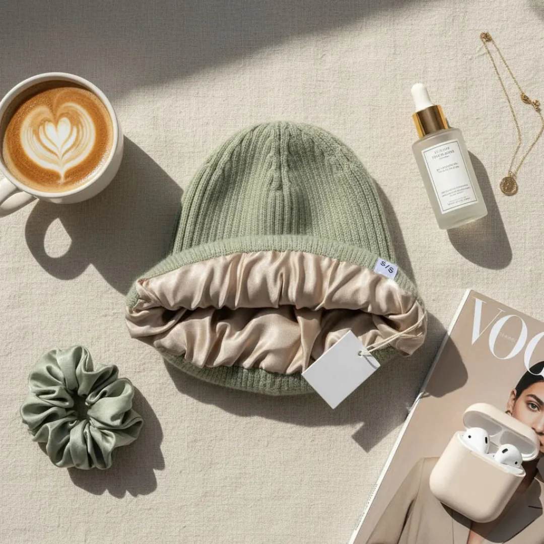 Bonnet thermique en soie hiver – Image 2