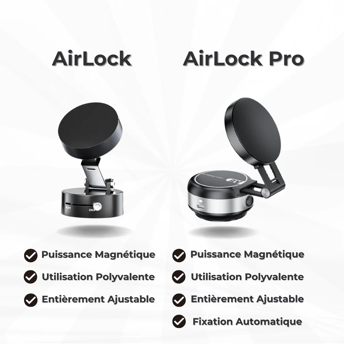 AirLock™ – Support téléphone à ventouse d’une stabilité inégalée
