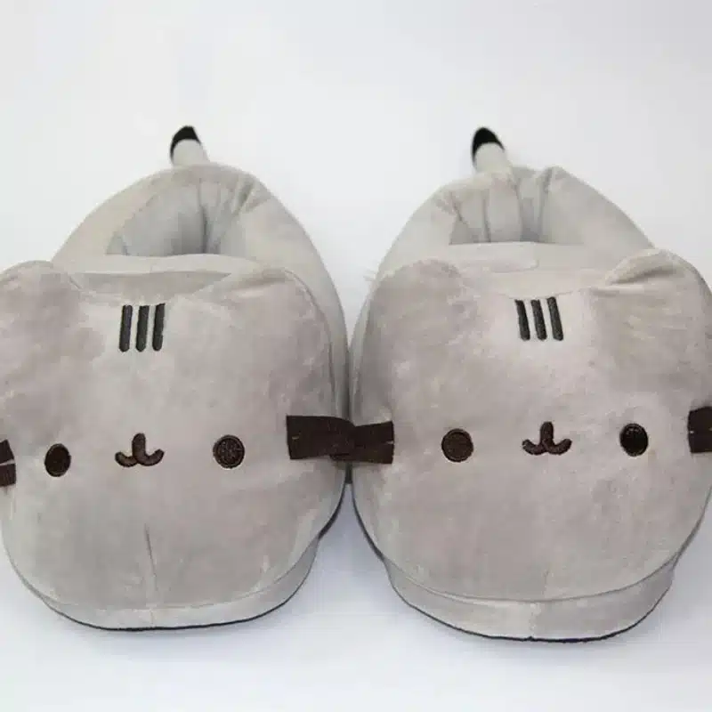 Chausson Chat Gris Kawaii Fermé – Image 2
