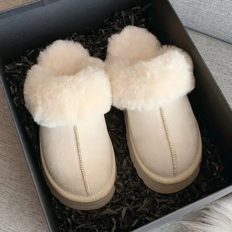 Chausson Femme Semelle En Caoutchouc