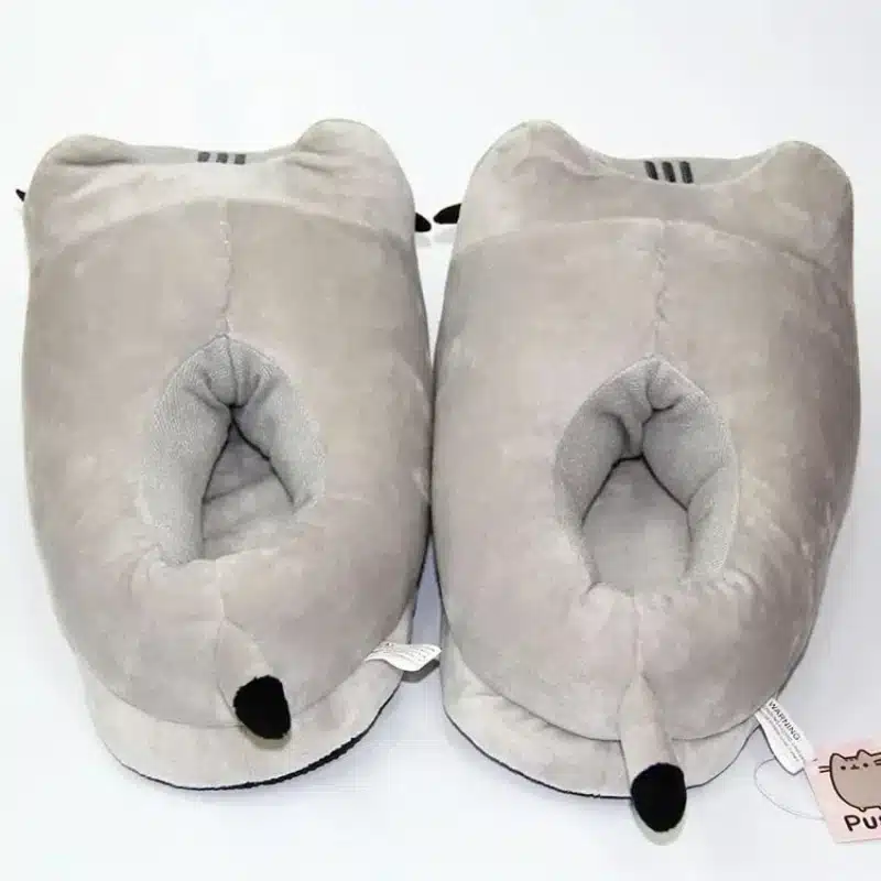 Chausson Chat Gris Kawaii Fermé – Image 4