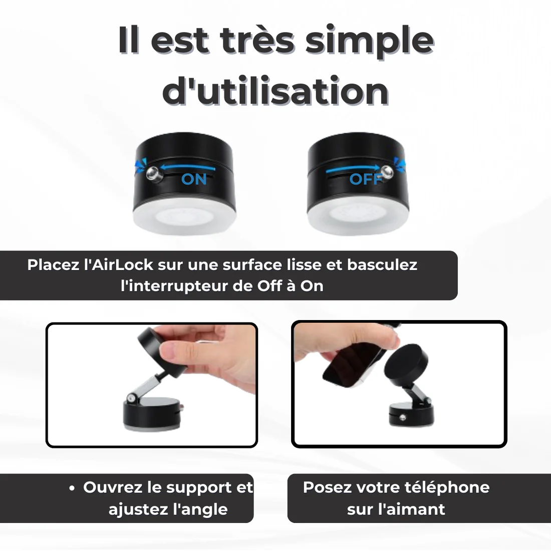 AirLock™ – Support téléphone à ventouse d’une stabilité inégalée – Image 2