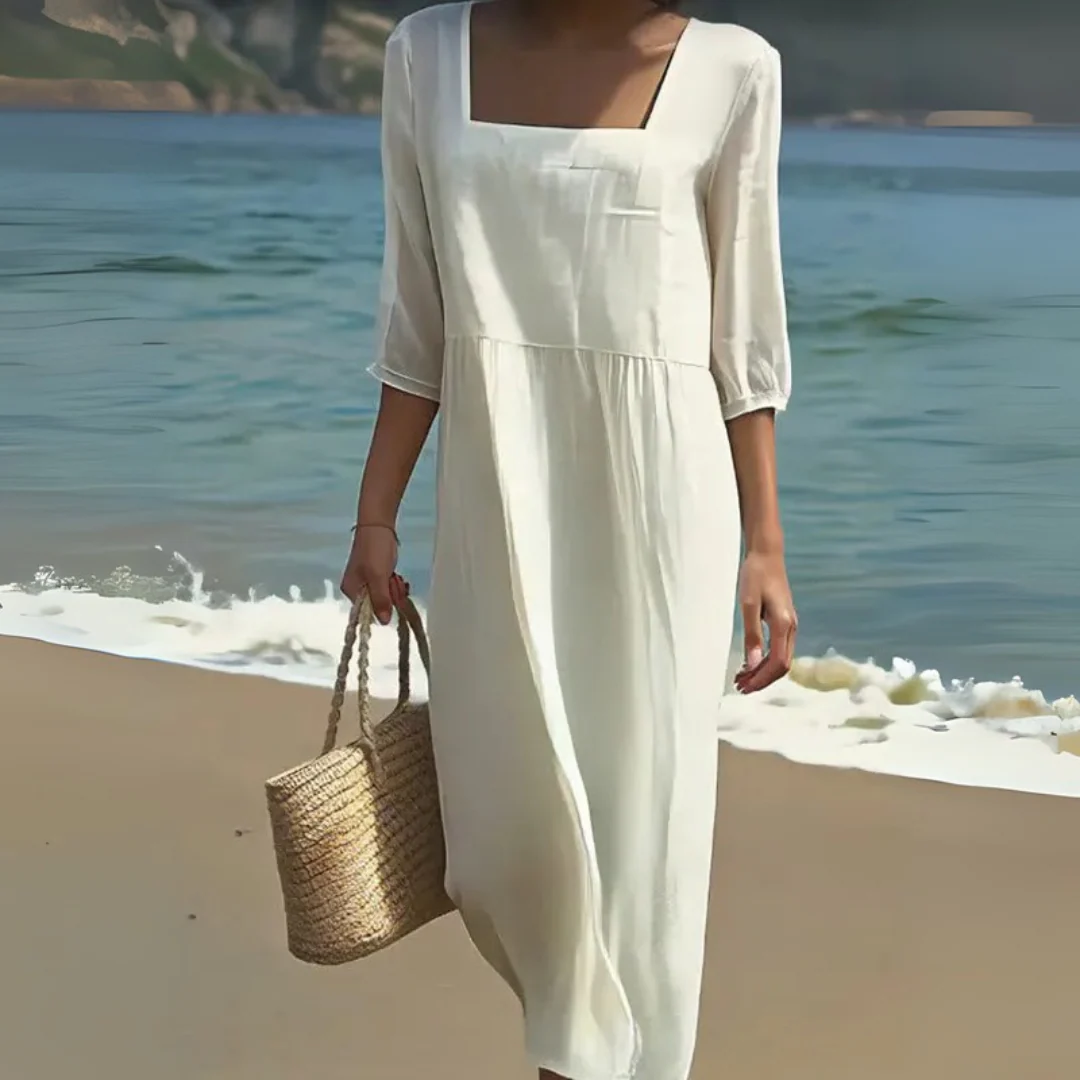 Robe longue bohème à smocks – Image 3