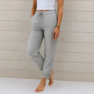 Pantalon léger en lin pour femme