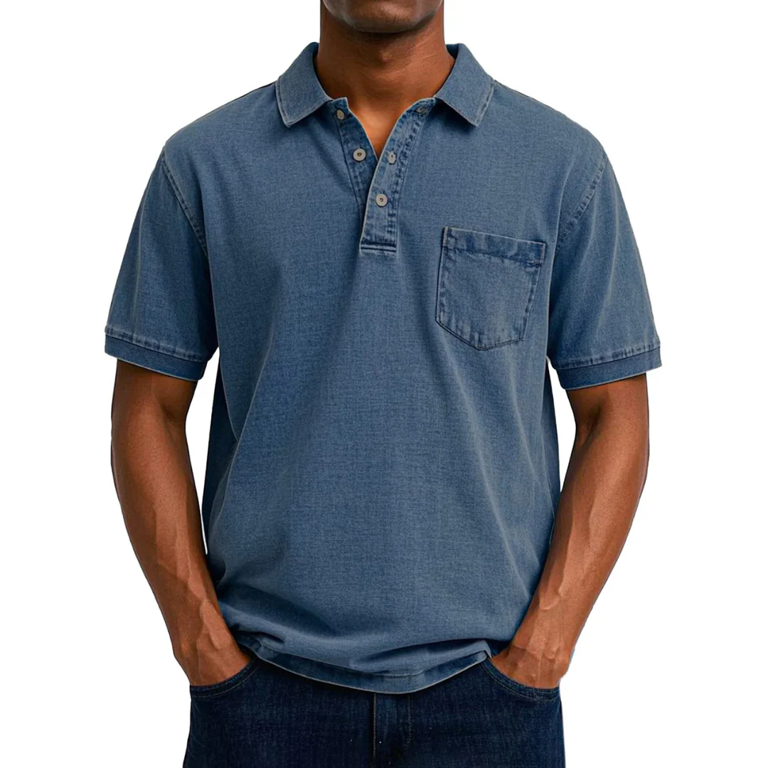 Chemise Polo Vintage Décontractée pour Homme – Image 2