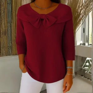 Pull en laine femme avec col noué