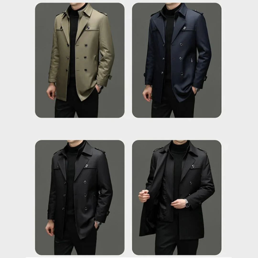 Trench-coat mi-long pour homme avec doublure amovible – Image 9