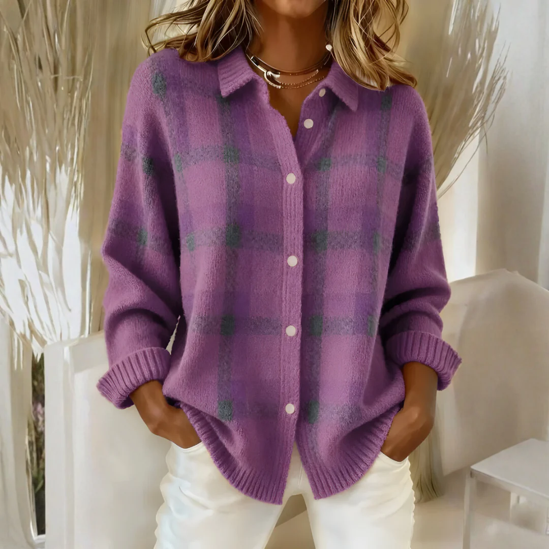 Cardigan Douillet À Carreaux – Image 4