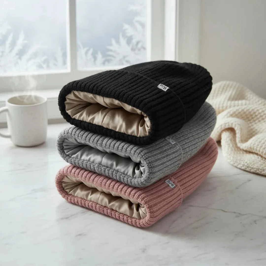 Bonnet thermique en soie hiver – Image 4
