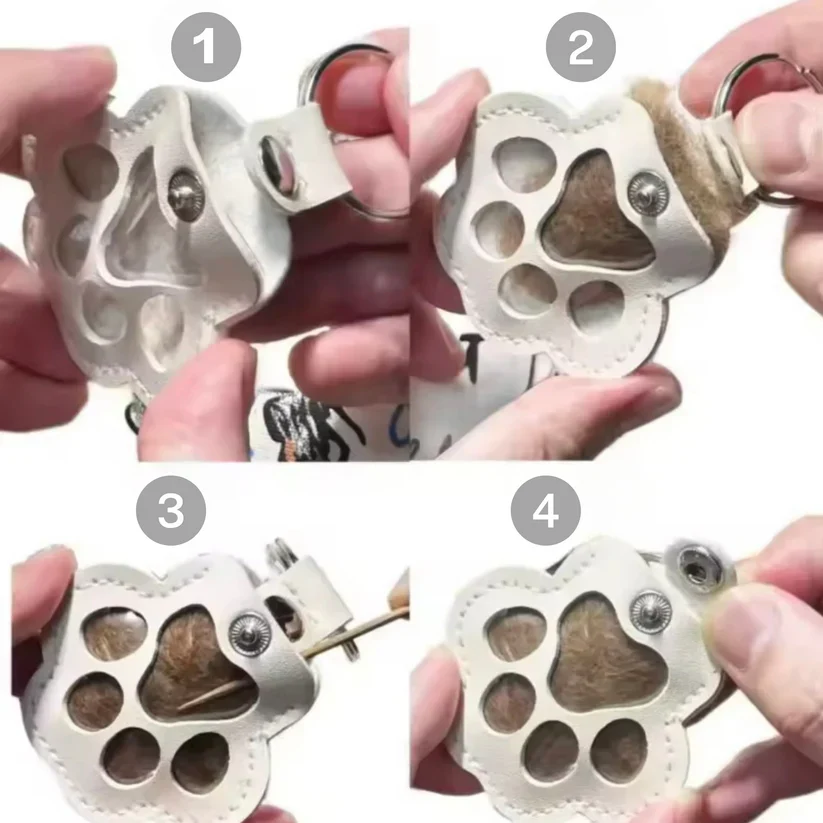 Porte-clés en cuir – Forme de patte pour les amis des animaux – Image 4