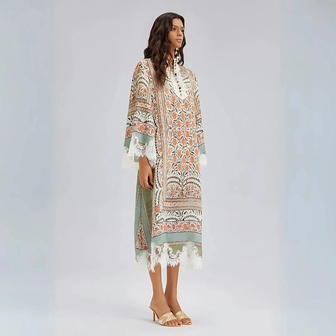 Robe en dentelle imprimée vintage