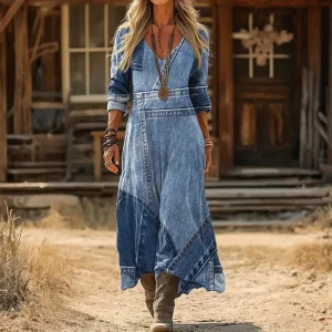 Robe Vintage à Manches Longues