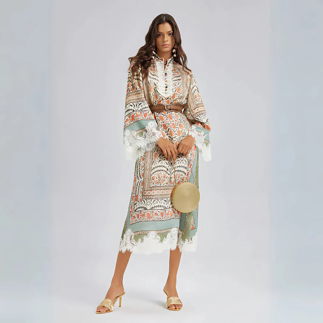 Robe en dentelle imprimée vintage – Image 2