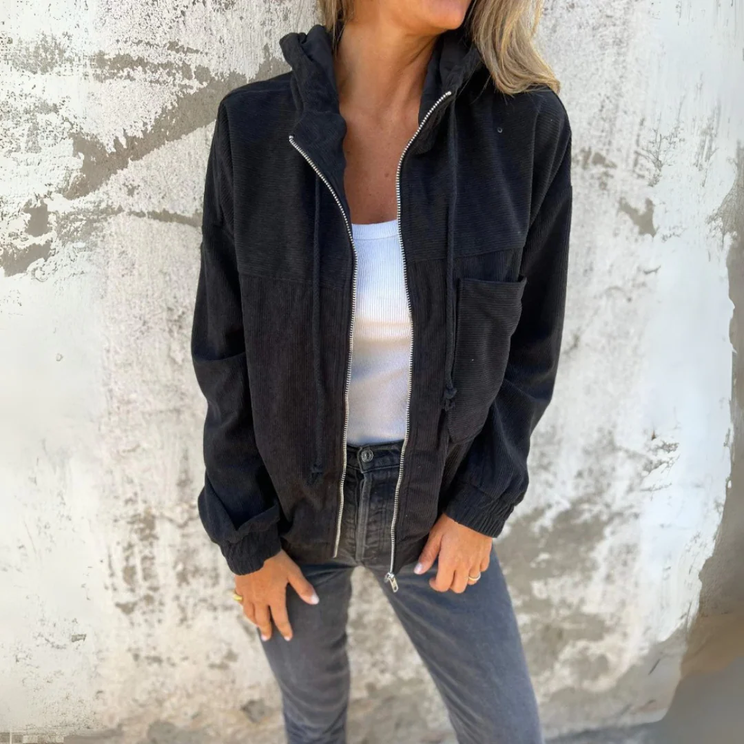 Hoodie en velours côtelé avec fermeture éclair – Image 5