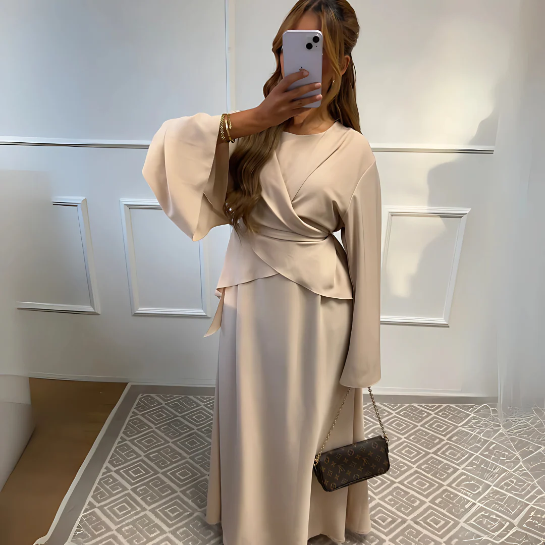 Abaya fluide à manches papillon – Image 3