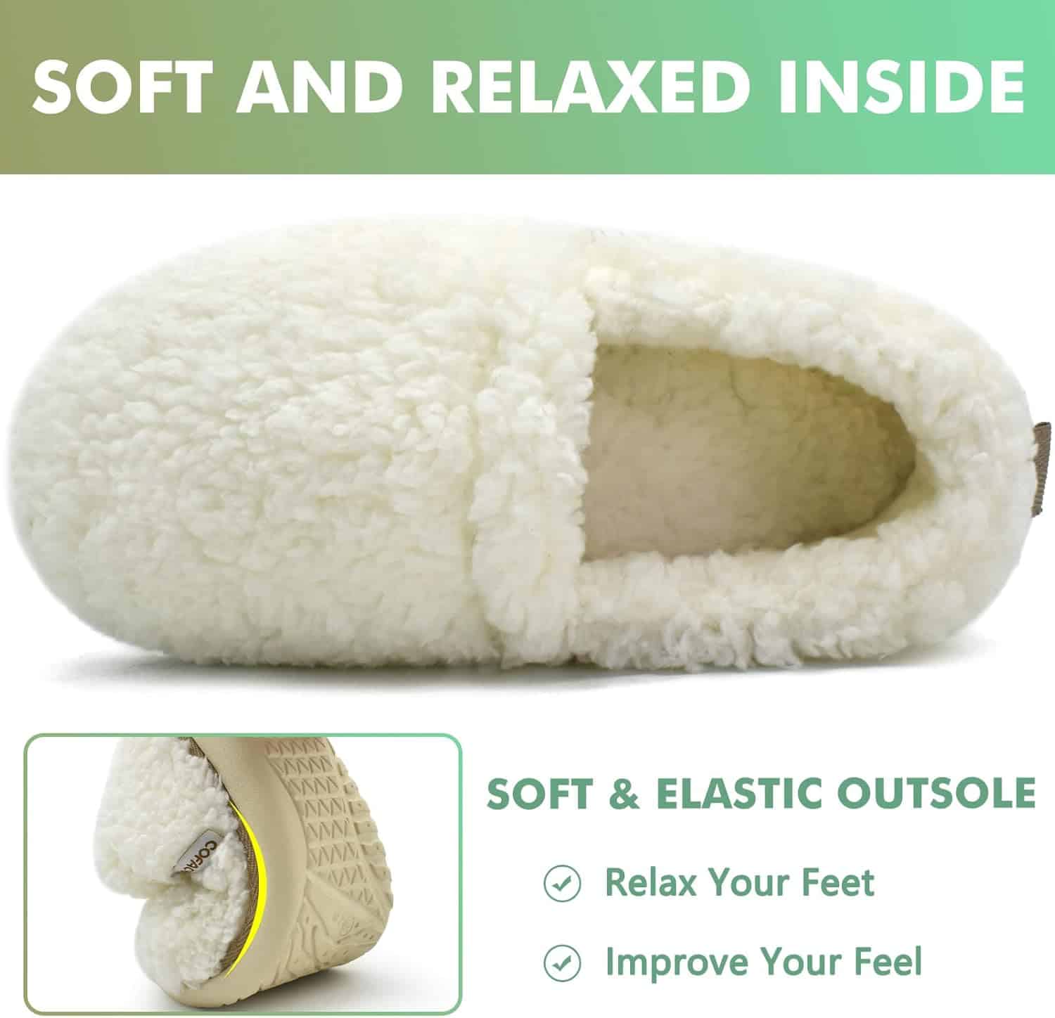 Chaussons Femmes Moelleux Mousse À Mémoire De Forme Douce Peluche Sherpa Doublé Polaire – Image 3