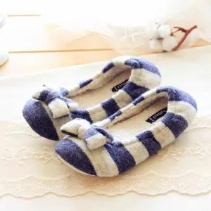 Chausson Ballerine Rayée Femme