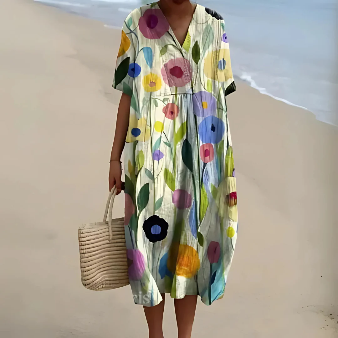 Robe Fleurie Bohème – Coupe Ample et Tissu Léger pour l’Été – Image 4