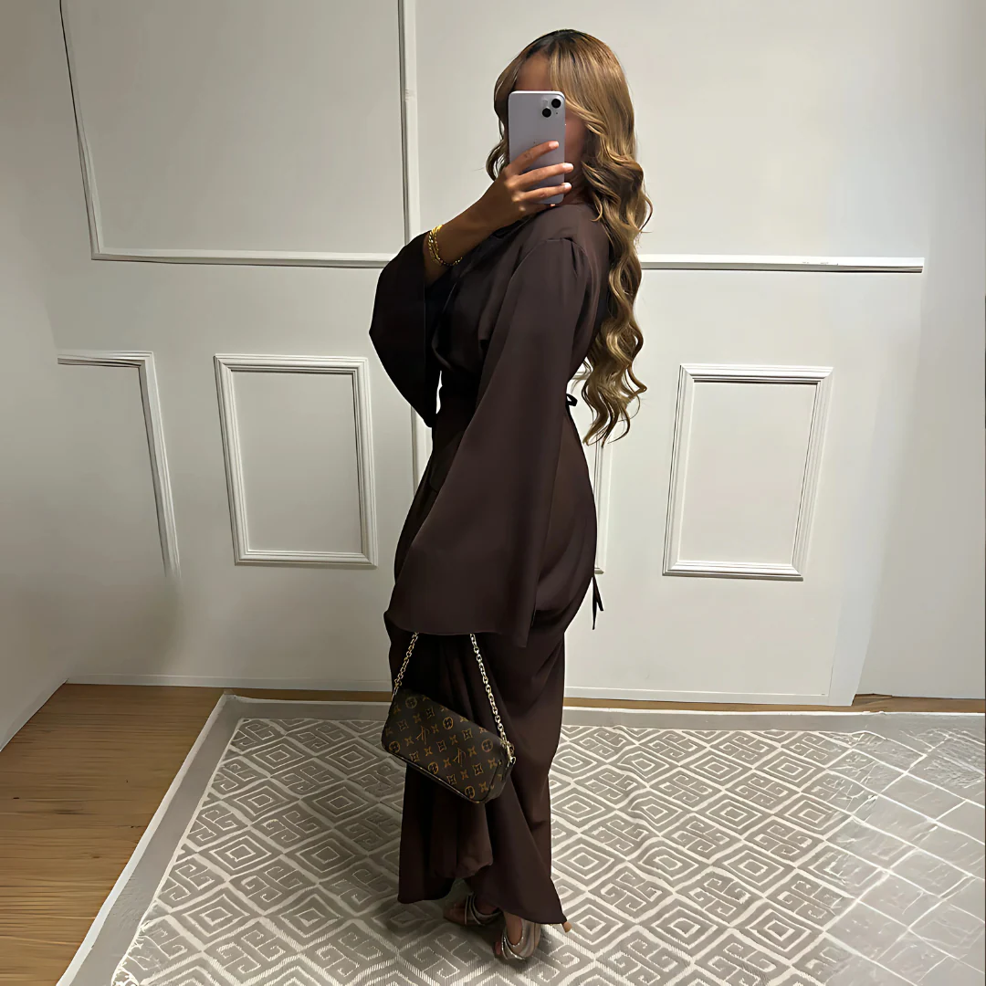 Abaya fluide à manches papillon – Image 4