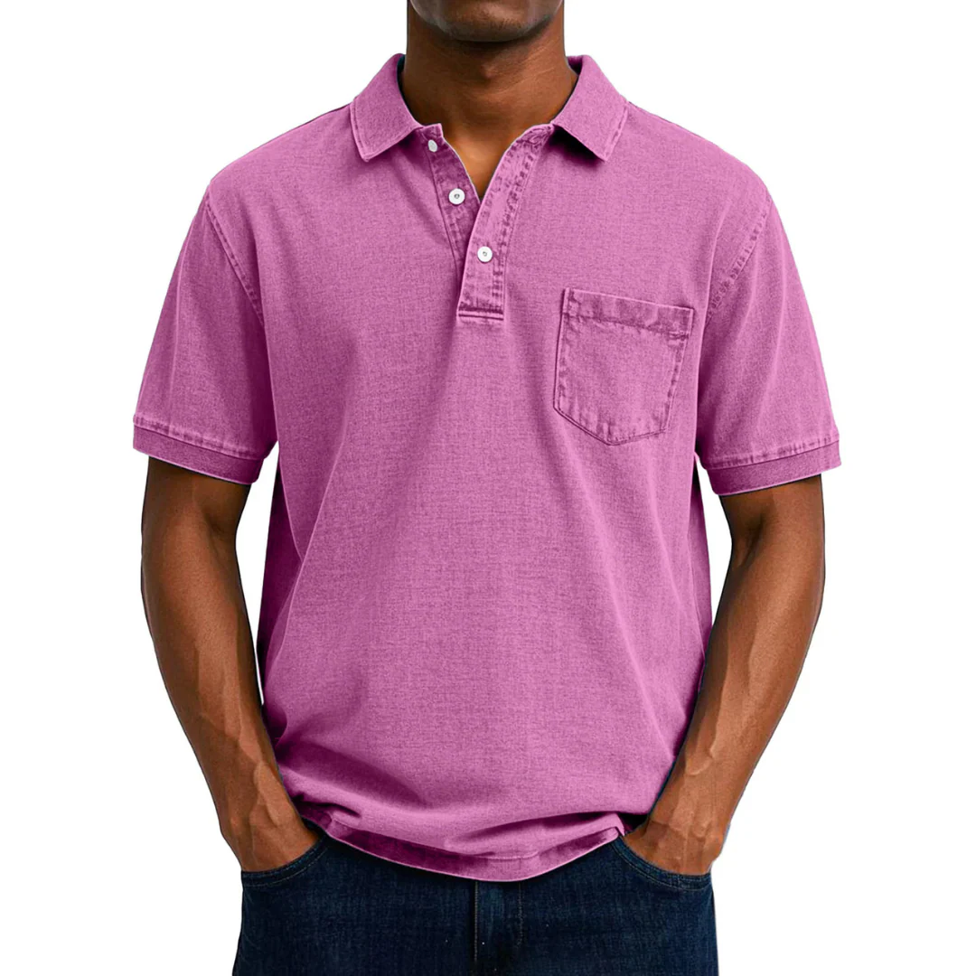 Chemise Polo Vintage Décontractée pour Homme – Image 5