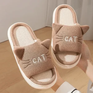 Chausson Chat Marrron Ete