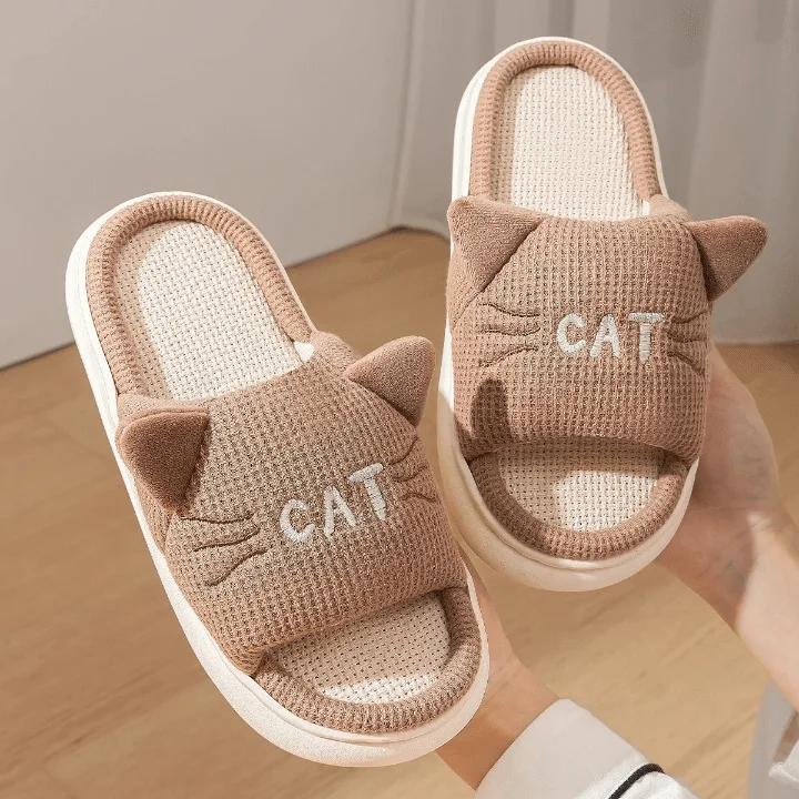 Chausson Chat Marrron Ete