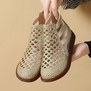 Bottes sandales confortables en cuir véritable