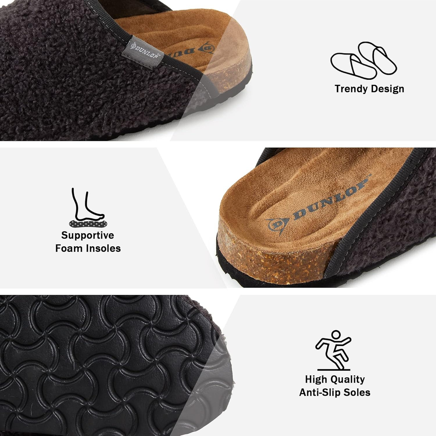 Chaussons Femme Hiver DUNLOP, Pantoufle Mule Femme Chaude – Image 4