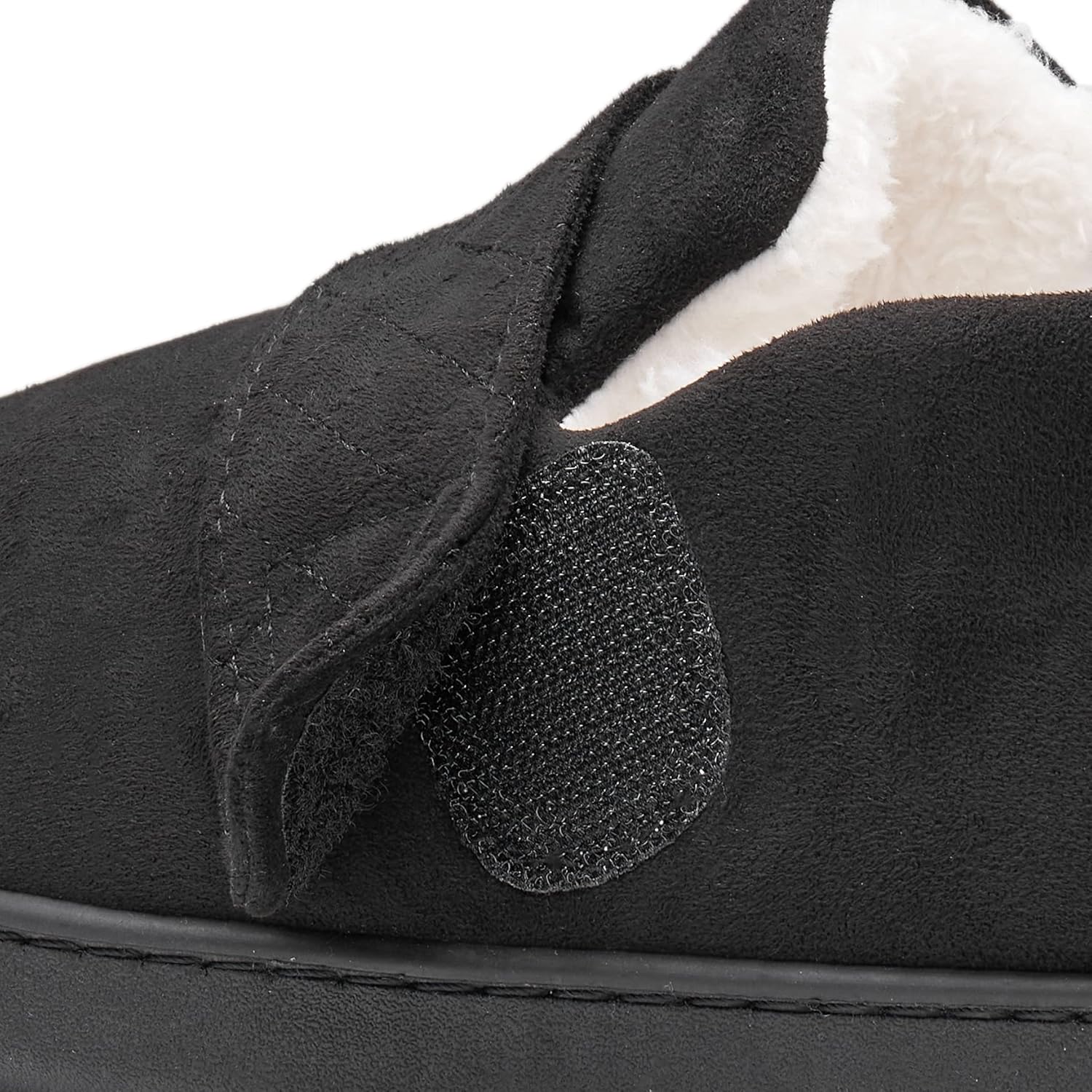 Chausson homme hiver très chaud, couleur noir, Mémoire de forme – Image 4